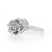 White Gold Diamond Flower Blossom Ring - 10k Single Cut Solitaire
