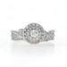 White Gold Diamond Halo Engagement Ring & Wedding Band - 10k Round .66ctw