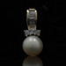 Yellow Gold Cultured Pearl Diamond Pendant - 10k Bead .30ctw