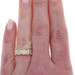 Yellow Gold Diamond Band - 14k Round Brilliant .25ctw Leaves Ring