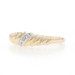 Yellow Gold Diamond Solitaire Crecent Band - 10k Rough Cut Ring