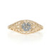 Yellow Gold Diamond Solitaire Ring - 10k Rough Cut Floral