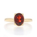 Yellow Gold Garnet Solitaire Ring - 14k Oval 1.40ct