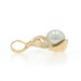 Yellow Gold Cultured Pearl Diamond Pendant - 14k Leaf Duo