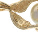 Yellow Gold Cultured Pearl Diamond Pendant - 14k Leaf Duo