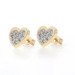 Yellow Gold Diamond Heart Cluster Stud Earrings - 14k Single Cut .30ctw Pierced