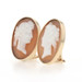 Yellow Gold Carved Shell Cameo Vintage Stud Earrings - 14k Non-Pierced Clip-Ons