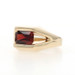 Yellow Gold Garnet Men's Ring - 14k Rectangular 2.20ct Solitaire