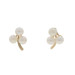 Yellow Gold Pearl Three-Leaf Clover Stud Earrings - 14k Shamrock Pierced