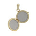 Yellow Gold Quilted Circle Locket Pendant - 10k Two Frames