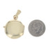 Yellow Gold Quilted Circle Locket Pendant - 10k Two Frames
