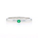 White Gold Emerald Solitaire Ring - 14k Round
