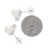 White Gold Pearl Diamond Stud Earrings - 14k .10ctw Pierced