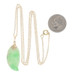 Yellow Gold Jadeite Leaf Solitaire Pendant Necklace 18" - 14k Carved