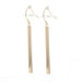 Yellow Gold Line Bar Dangle Earrings - 10k Pierced