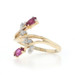 Yellow Gold Ruby Diamond Bypass Ring - 14k Marquise .42ctw Two-Stone