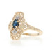 Yellow Gold Sapphire Diamond Ring - 10k Oval .21ctw
