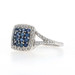 EFFY Sapphire Diamond Cluster Halo Ring - White Gold 14k Round 1.61ctw
