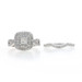 White Gold Diamond Halo Engagement Ring & Wedding Band - 10k Princess 1.00ctw