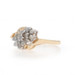 Yellow Gold Diamond Cluster Bypass Ring - 10k Round Brilliant .33ctw Floral