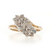 Yellow Gold Diamond Cluster Cocktail Ring - 10k Round .50ctw Waterfall Bypass