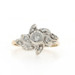Yellow Gold Diamond Flower Cluster Ring - 14k Round Brilliant & Single
