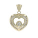 Yellow Gold Diamond Heart Pendant - 14k Round Brilliant .40ctw Love