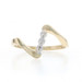 Yellow Gold Diamond Three-Stone Bypass Ring - 10k Single