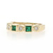Yellow Gold Emerald Diamond Band - 14k Square .69ctw