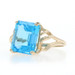 Yellow Gold Swiss Blue Topaz Cocktail Solitaire Ring - 10k Emerald 6.73ct