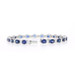 White Gold Sapphire Diamond Link Bracelet 7" 6 3/4" - 18k Oval 11.18ctw