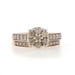 Rose Gold Diamond Cluster Engagement Ring & Wedding Band - 10k Round 1.00ctw
