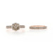 Rose Gold Diamond Cluster Engagement Ring & Wedding Band - 10k Round 1.00ctw