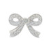 White Gold Diamond Bow Slide Pendant - 14k Round Brilliant .15ctw Tied Ribbon