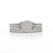 White Gold Diamond Halo Engagement Ring & Wedding Band - 10k Round .33ctw
