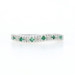 White Gold Emerald Diamond Curved Band - 14k Round .11ctw Ring