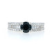 White Gold Sapphire Diamond Engagement Ring - 18k Round 1.97ctw