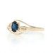 Yellow Gold Blue Sapphire Solitaire Bypass Ring - 10k Oval .26ct