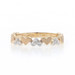 Yellow Gold Diamond Heart Garland Band - 10k Single Cut Love Cluster Ring