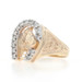 Yellow Gold Diamond Horse Men's Ring - 10k Round .63ctw Equestrian Horseshoe
