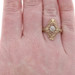 Yellow Gold Diamond Solitaire Ring - 14k Round .10ct Floral Filigree