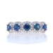 White Gold Sapphire Diamond Band - 14k Round 1.50ctw French Set Ring