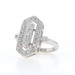 White Gold Diamond Cluster Cocktail Ring - 14k Single .14ctw Geometric