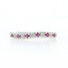 White Gold Ruby Diamond Curved Band - 14k Round .33ctw Wavy Ring