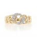 Yellow Gold Diamond Curb Chain Link Band - 10k Single Cut Ring