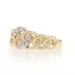 Yellow Gold Diamond Curb Chain Link Band - 10k Single Cut Ring