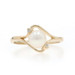 Yellow Gold Pearl Diamond Bypass Ring - 10k