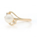 Yellow Gold Pearl Diamond Bypass Ring - 10k