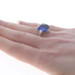White Gold Lab-Created Sapphire Cocktail Solitaire Ring - 10k Sq Cabochon 7.30ct