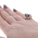 Yellow Gold Amethyst Diamond Ring - 18k Step Cut Pear 6.49ctw